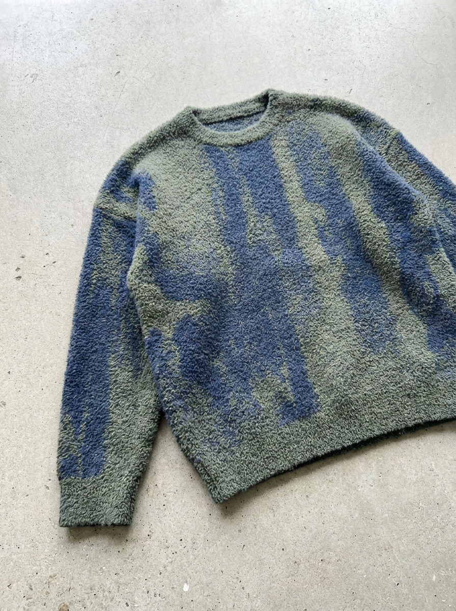 Ex©Industry KnitRib Sweater Matcha Blueberry