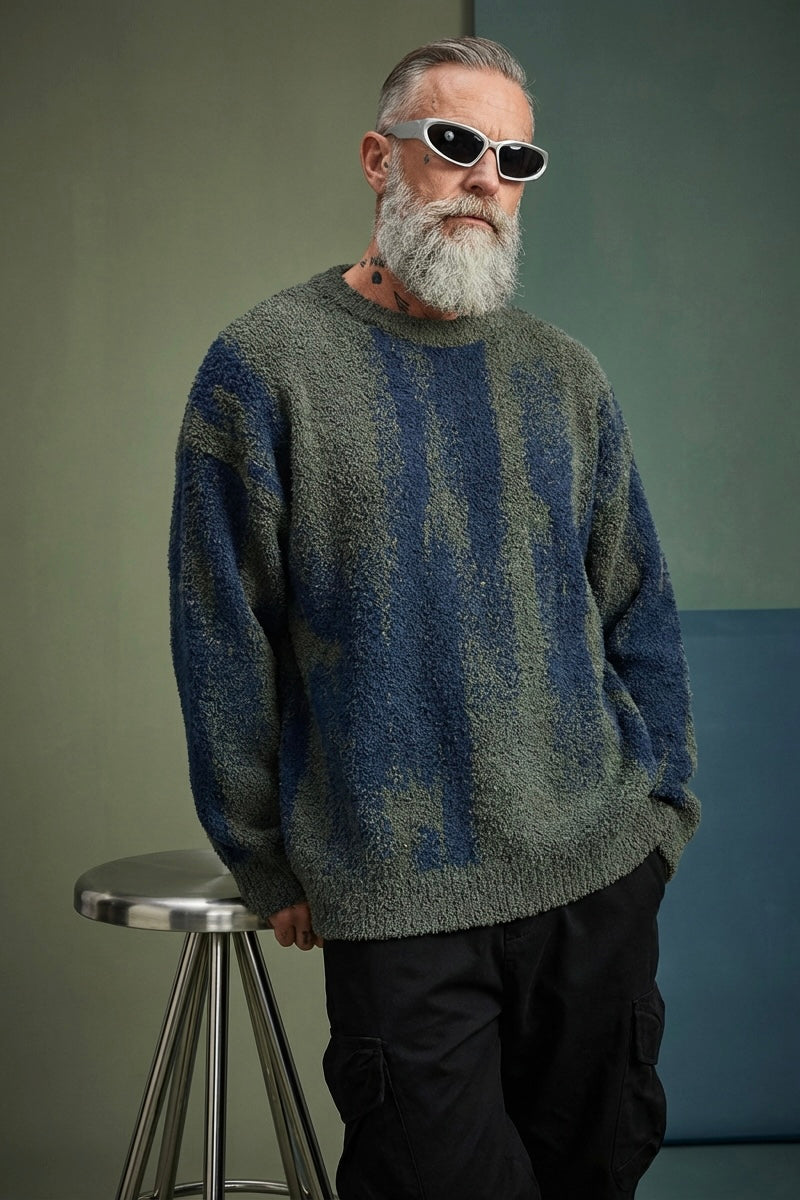Ex©Industry KnitRib Sweater Matcha Blueberry