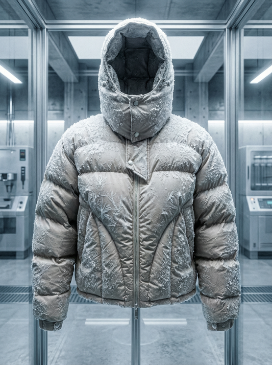 Big Bag Puffer Jacke Champagner mit Kapuze