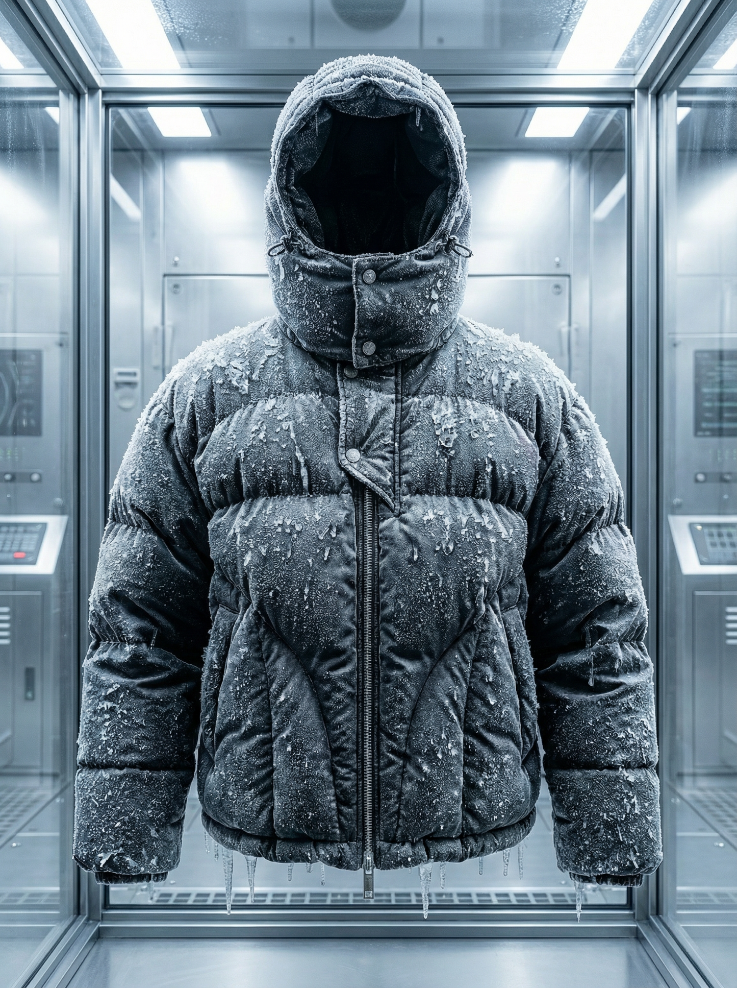 Big Bag Puffer Jacke Schwarz mit Kapuze