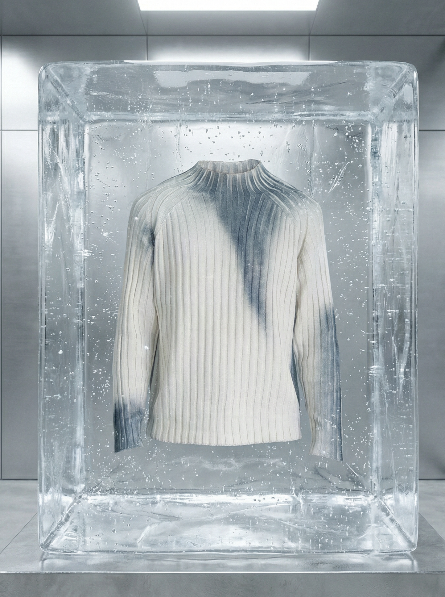 Langarm Ribstrick weiss