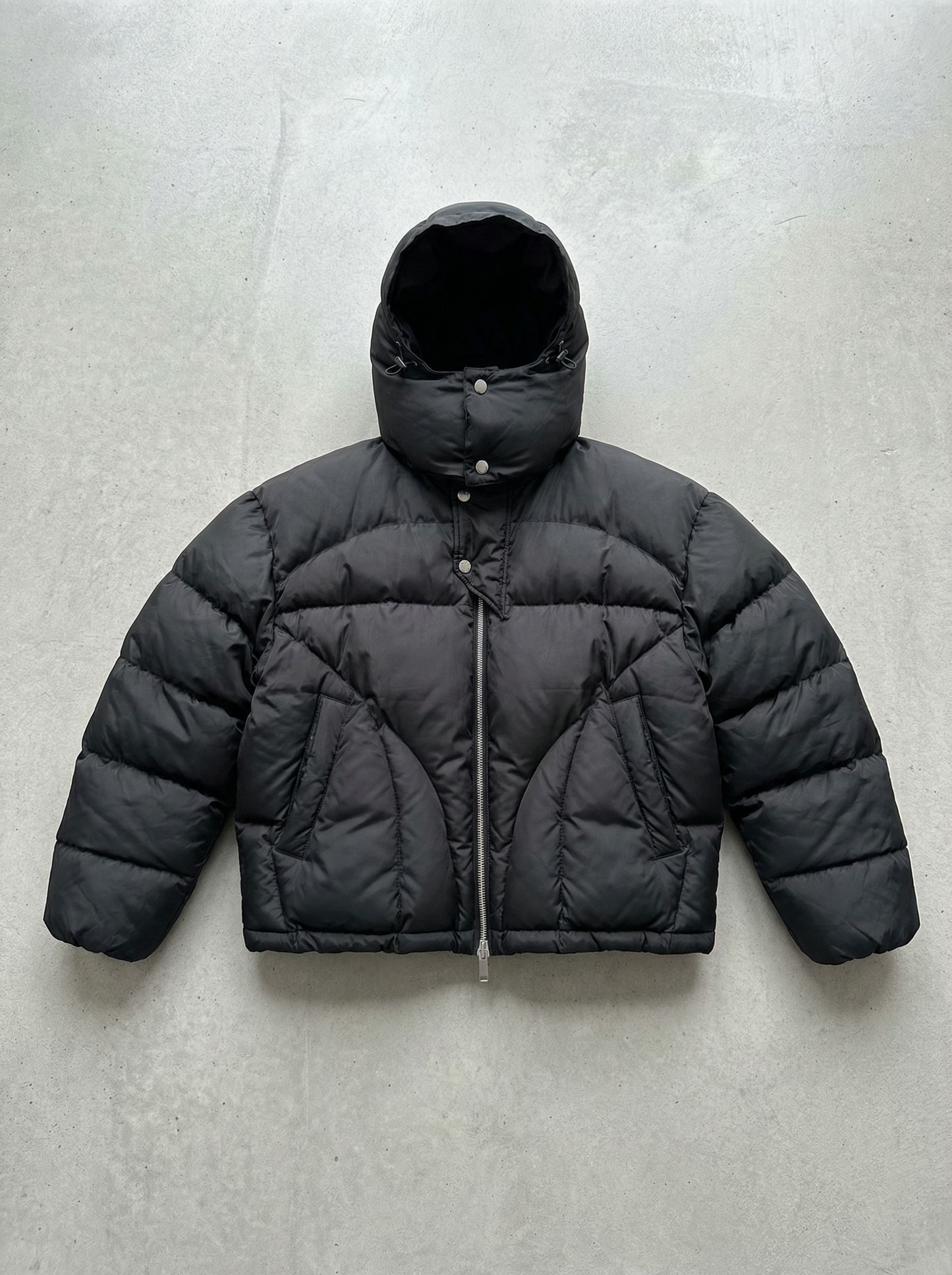 Big Bag Puffer Jacke Schwarz mit Kapuze
