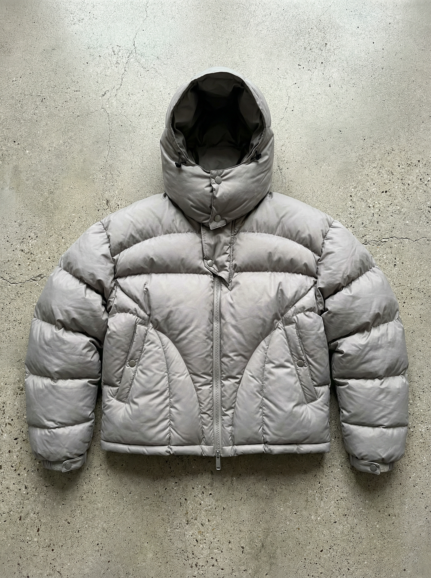 Big Bag Puffer Jacke Champagner mit Kapuze